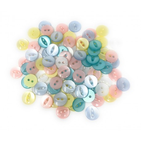 Assortiment de 100 Boutons à Coudre Oeil de Poisson 11mm