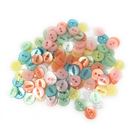 Assortiment de 100 Boutons à Coudre Oeil de Poisson 11mm Lot A1