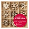 Formes à Décorer en Bois Collection Noël Flocons de Neige x 45 Docrafts