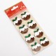 Autocollant Paillettes Artisanal en Forme de Christmas Pudding x 8