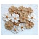 Fleurs en Toile de Jute Artisanal avec Perle 3.5 CM Lot de 18