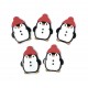 Boutons Fantaisie de Noël Pingouin Renne et Bonhomme de Pain d'Epice Lot de 6