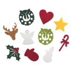 Formes de Noël en Feutrine Lot de 18 - Embellissement Noël