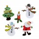 Autocollant Embellissement de Noël 3D Paillettes Assorti Père Noël , Bonhomme de Neige x 5