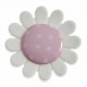 Boutons Fantaisie Fleur Marguerite 23mm à Pois Couleur aux Choix Lot de 6