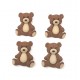 Bouton Ourson / Nounours - Boutons Fantaisie Dress It Up - Lot de 4