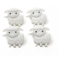 Bouton Agneau / Mouton - Boutons Fantaisie Dress It Up - Lot de 4