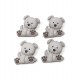 Bouton Chien Gris Assis - Boutons Fantaisie Dress It Up - Lot de 4