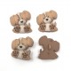 Bouton Chien Beige et Crème Assis - Boutons Fantaisie Dress It Up - Lot de 4