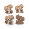 Bouton Chien Beige et Crème Assis - Boutons Fantaisie Dress It Up - Lot de 4