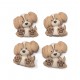 Bouton Chien Beige et Crème Assis - Boutons Fantaisie Dress It Up - Lot de 4