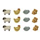 Boutons Dress It Up : Country Critters / Animaux de Ferme - Boutons 3D