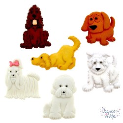 Boutons Dress It Up : Puppy Parade / Défilé de Chiots - Boutons 3D