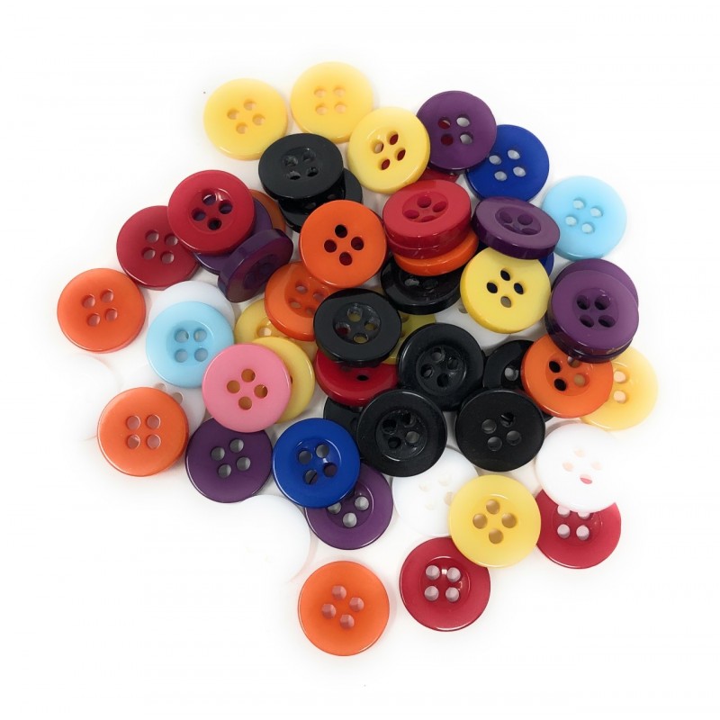 Boutons Mercerie : Bouton fantaisie fleur 14mm avec 2 trous multicolore