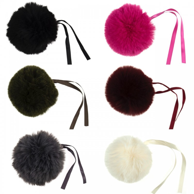 Pompon Faux Fourrure Taille 11cm Accessoire tricot pour bonnets, écharpes