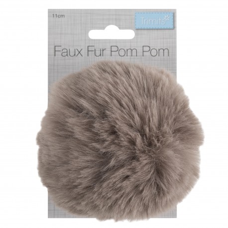 Pompon Faux Fourrure Taille 11cm - 15 Couleurs au Choix