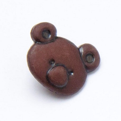 Boutons Tête de Ourson 15 x 12mm Attache Dos Lot de 6