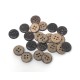 Boutons en Coquille de Noix de Coco 12MM 4 Trous Marron - Lot de 25