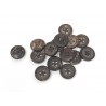 Boutons en Coquille de Noix de Coco 15MM 4 Trous Marron - Lot de 20