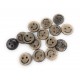 Boutons Visage Souriante en Coquille de Noix de Coco 13MM 2 Trous Marron - Lot de 20