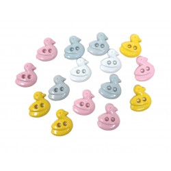 Lot de 6 x Boutons en Forme de Canard 12MM avec Deux Trous Couleur aux Choix