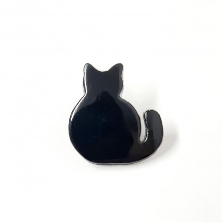 Boutons en Forme de Chat Noir Attache Dos 18mm Lot de 10