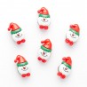 Bouton de Noël avec Attache Dos - Tête Visage Bonhomme de Neige 14 x 25mm - Lot de 10