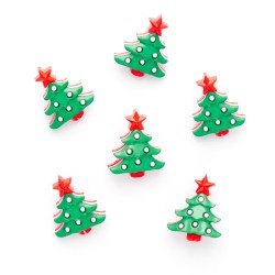 Bouton de Noël en Attache Dos - Sapin de Noël Arbre de Noël 20 x 25mm - Lot de 10