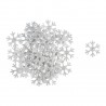 Flocon de Neige en Mousse Pailletées Autocollantes 27 mm - Embellissement Noël