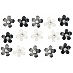 Embellissements Dress It Up : Lunar Eclipse - Fleurs Noir et Blanc