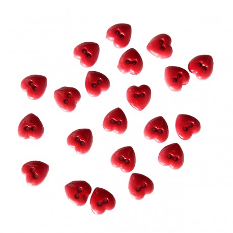 Boutons Dress It Up - Button Fun Red Hearts / Mini Boutons Coeur Rouge