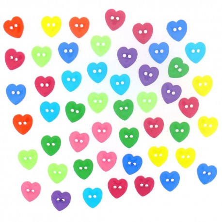 Boutons Dress It Up - Mini Simple Hearts / Mini Boutons Coeur Couleurs Vifs