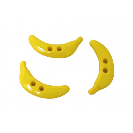 Bouton Banane Avec Deux Trous 25mm - Lot de 6