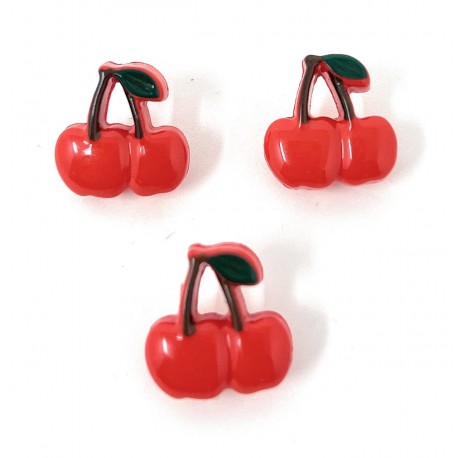 Bouton Cerise 17MM avec Attache Dos - Lot de 6