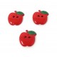 Bouton Pomme Rouge 18MM avec Deux Trous - Lot de 6