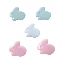 Bouton Lapin 13mm ou 17mm avec Attache Dos Lot de 6 - Couleur au Choix