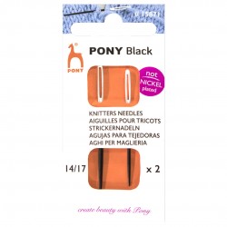 Pony Aiguilles Laine Noir avec Oeil Blanc Pour coudre les Tricots Taille 14 / 17