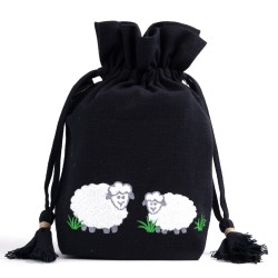 Sac Projet Tricot / Crochet- Meadow - Lantern Moon - Noir /Blanc