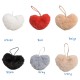 Pompon Coeur Fausse Fourrure Taille 6.5cm - 24 Couleurs aux Choix