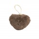 Pompon Coeur Fausse Fourrure Taille 6.5cm - 24 Couleurs aux Choix