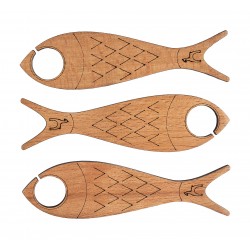 Bobinette Bobine pour Tricot en Bois - En forme de Poisson - Grande