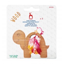 Bobinettes pour Tricot en Bois - En forme de Tortue x 3
