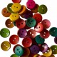 Boutons en Bois 15mm Multicolore - Lot de 50